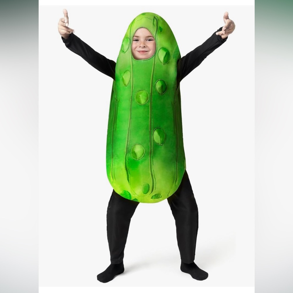 Spooktacular Creations Pickle Costume Kids Food Themed Fruit Jumpsuit size 10-12